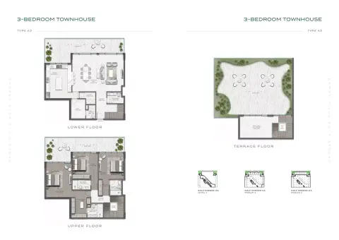 Plattegrond van 3 slaapkamers in Golf Greens