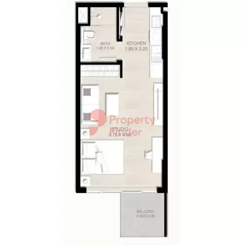 Plattegrond van Studio in Serene Gardens Phase 2 By Prescott