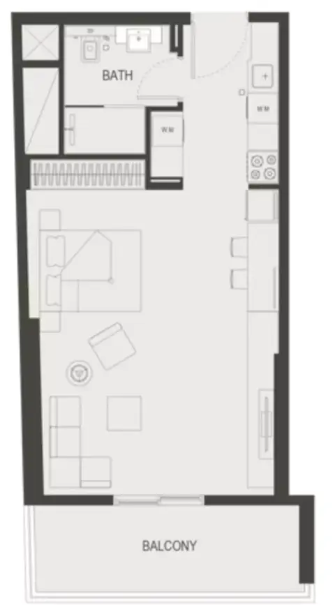 Plattegrond van Studio in Dawn by Binghatti