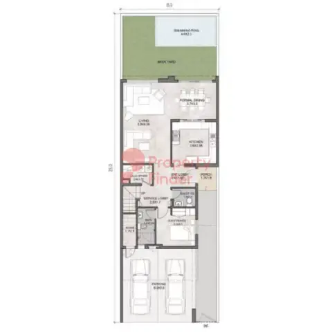 Plattegrond van 3 slaapkamers in South Bay Phase 3 By Dubai South