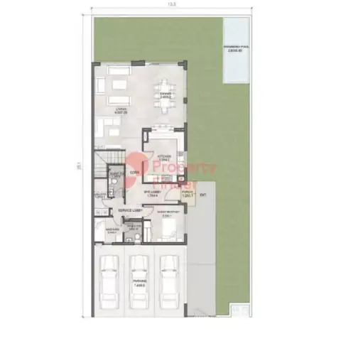 Plattegrond van 4 slaapkamers in South Bay Phase 3 By Dubai South