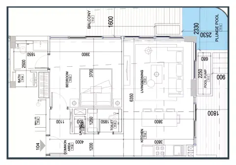 Plattegrond van 1 slaapkamer in Ashton Park