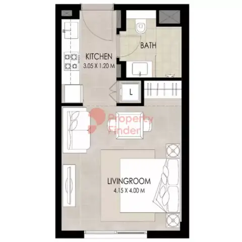 Plattegrond van Studio in The Mayfair