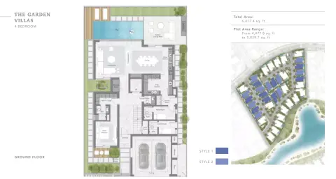 Plattegrond van 4 slaapkamers in The Lakeshore Villas