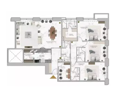 Plattegrond van 3 slaapkamers in Aeternitas