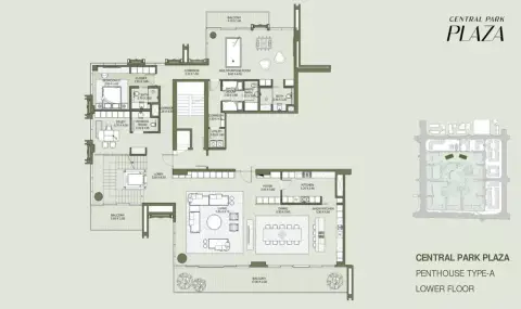 Plattegrond van 5 slaapkamers in Central Park Plaza