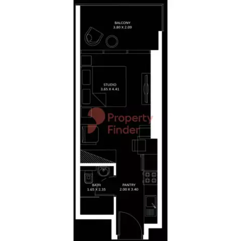 Plattegrond van Studio in Elitz Phase 3 By Danube