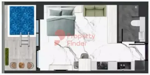 Plattegrond van Studio in Samana California