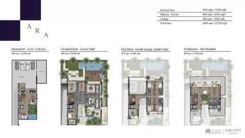 Plattegrond van 7 slaapkamers in Serenity Mansions