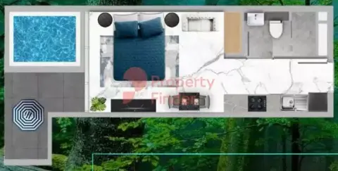 Plattegrond van Studio in Samana IVY Gardens
