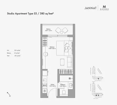 Plattegrond van Studio in Jannat