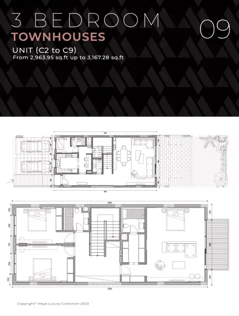 Plattegrond van 3 slaapkamers in Maya Luxury Collection