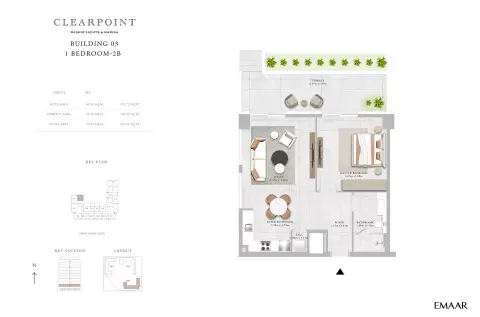 Plattegrond van 2 slaapkamers in Clearpoint