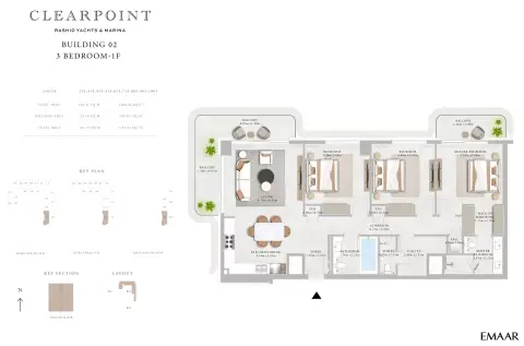 Plattegrond van 3 slaapkamers in Clearpoint