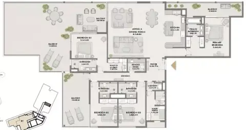 Plattegrond van 4 slaapkamers in Elara