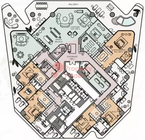 Plattegrond van 5 slaapkamers in Eywa