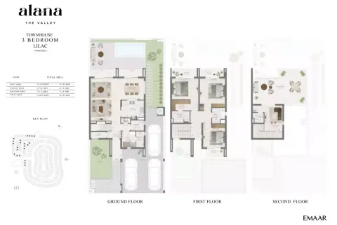 Plattegrond van 3 slaapkamers in Alana at The Valley
