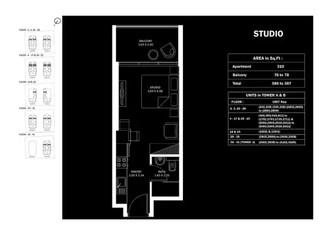 Plattegrond van Studio in Elitz Phase 2 By Danube