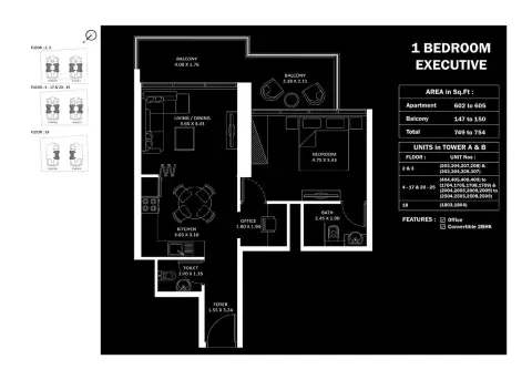 Plattegrond van 1 slaapkamer in Elitz Phase 2 By Danube