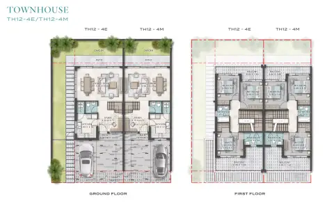 Plattegrond van 4 slaapkamers in Natura Damac Hills 2