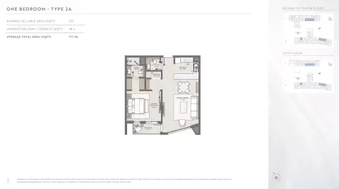 Plattegrond van 1 slaapkamer in Terrazzo Residences