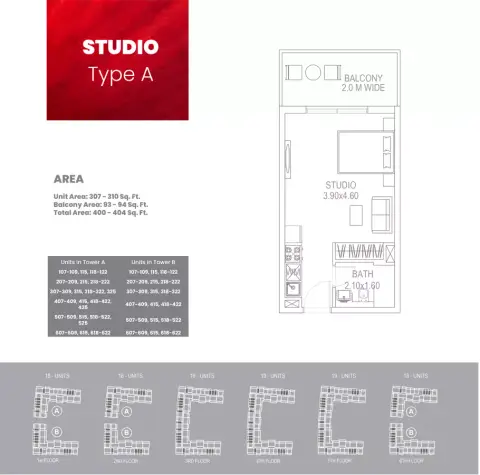 Plattegrond van Studio in Petalz by Danube