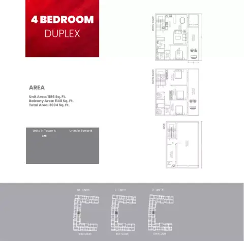 Plattegrond van 4 slaapkamers in Petalz by Danube