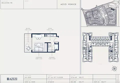 Plattegrond van Studio in Azizi Venice 9