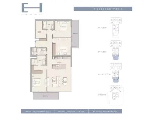Plattegrond van 3 slaapkamers in Ellington House Phase 4 By Ellington Properties