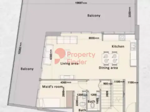 Plattegrond van 2 slaapkamers in Nas 3 Residence