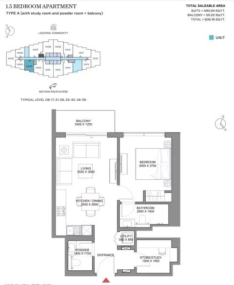 Plattegrond van 2 slaapkamers in 330 Riverside Crescent
