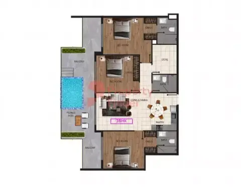 Plattegrond van 3 slaapkamers in Marquis Elegance