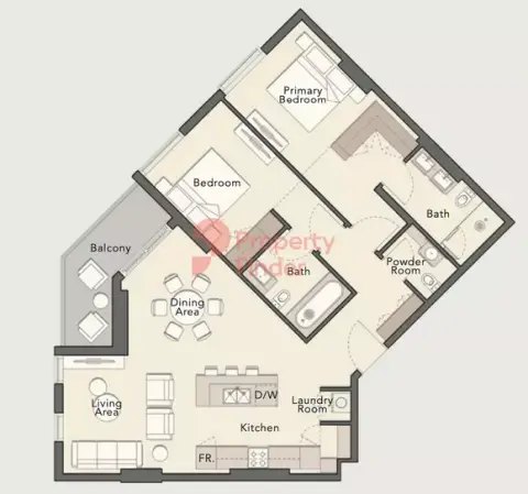 Plattegrond van 2 slaapkamers in Arbor View