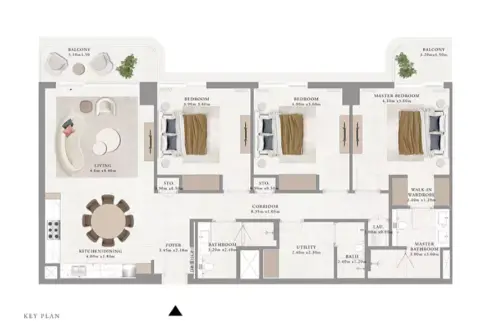 Plattegrond van 3 slaapkamers in Avonlea