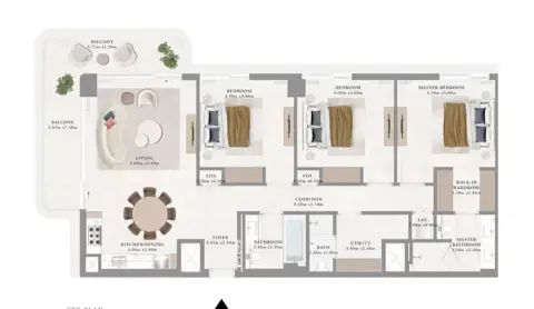 Plattegrond van 3 slaapkamers in Avonlea