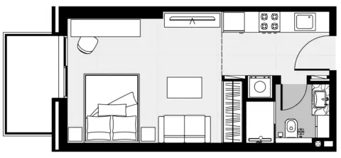 Plattegrond van Studio in FH Residency