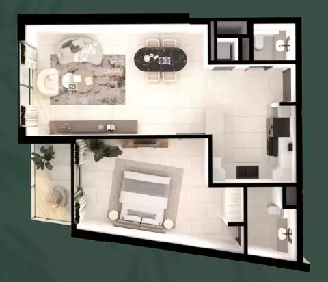 Plattegrond van 1 slaapkamer in Olivo Park Residences