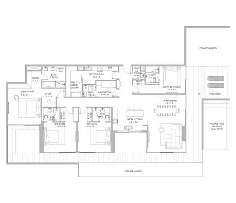 Plattegrond van 4 slaapkamers in Haven Living