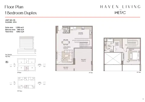 Plattegrond van 1 slaapkamer in Haven Living
