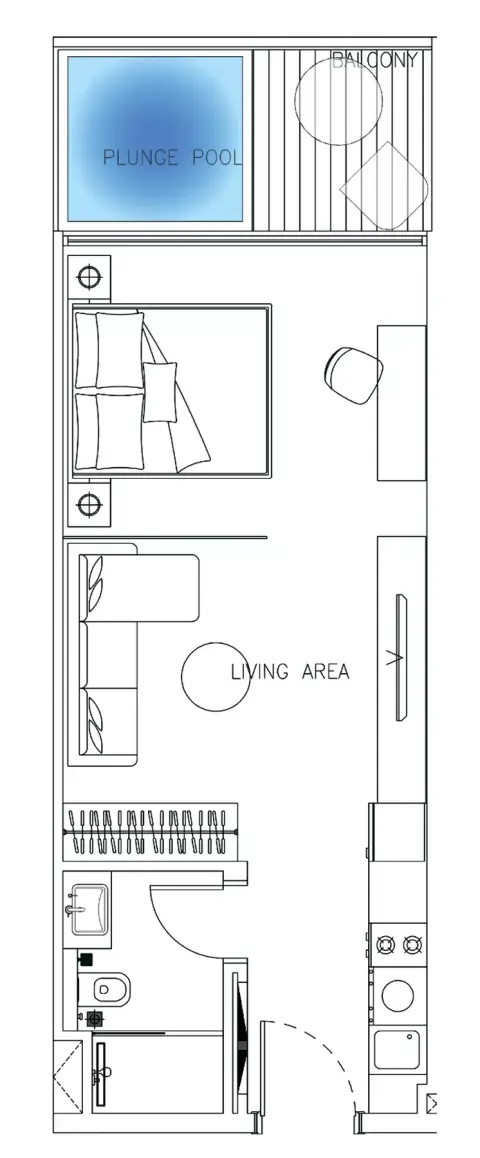 Plattegrond van Studio in Sky Suites