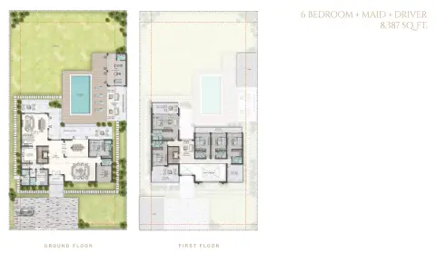 Plattegrond van 6 slaapkamers in The Farmhouses