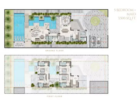 Plattegrond van 5 slaapkamers in The Farmhouses