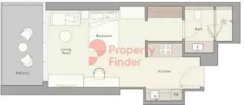 Plattegrond van Studio in The Quayside