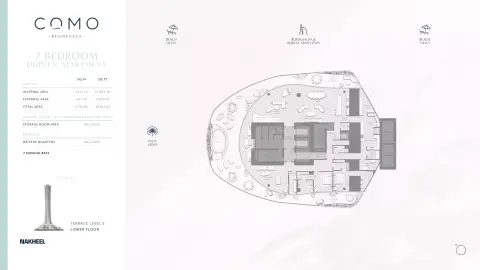 Plattegrond van 7 slaapkamers in Como Residences