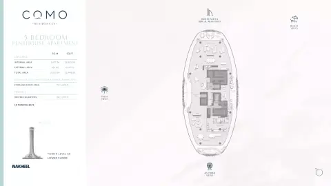 Plattegrond van 5 slaapkamers in Como Residences