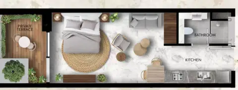 Plattegrond van Studio in Lucky Royale Residence