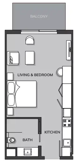 Plattegrond van Studio in The Residence By Prestige One