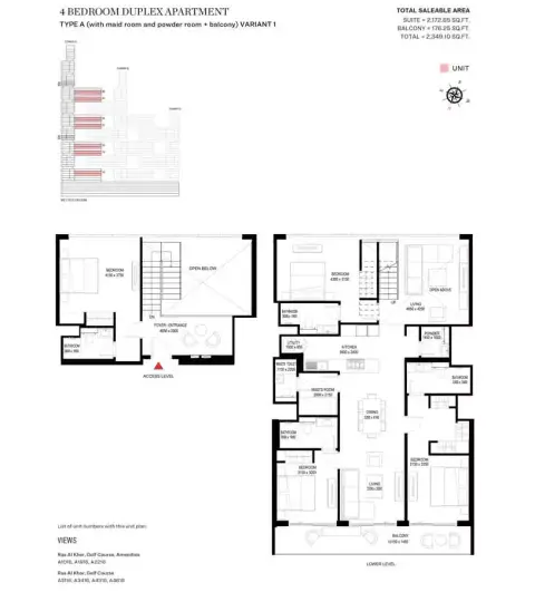 Plattegrond van 4 slaapkamers in Sobha One