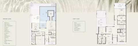 Plattegrond van 5 slaapkamers in Casa Serene