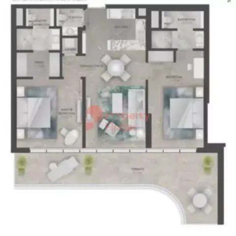Plattegrond van 2 slaapkamers in The Golf Residences